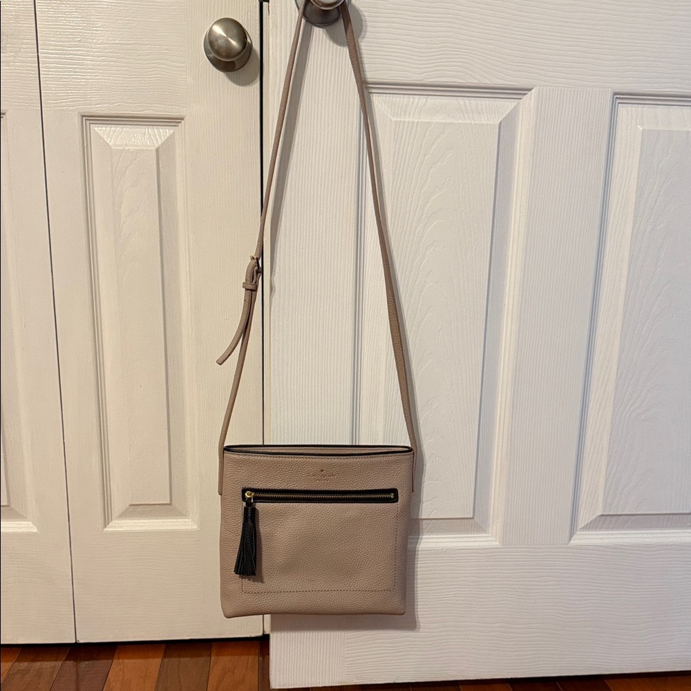 Kate Spade Taupe Crossbody Bag with Tassel
